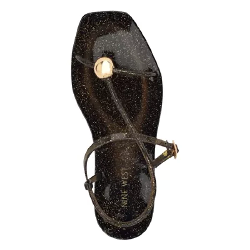 Shells Square Toe Flat Casual Sandals