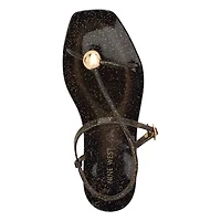 Shells Square Toe Flat Casual Sandals