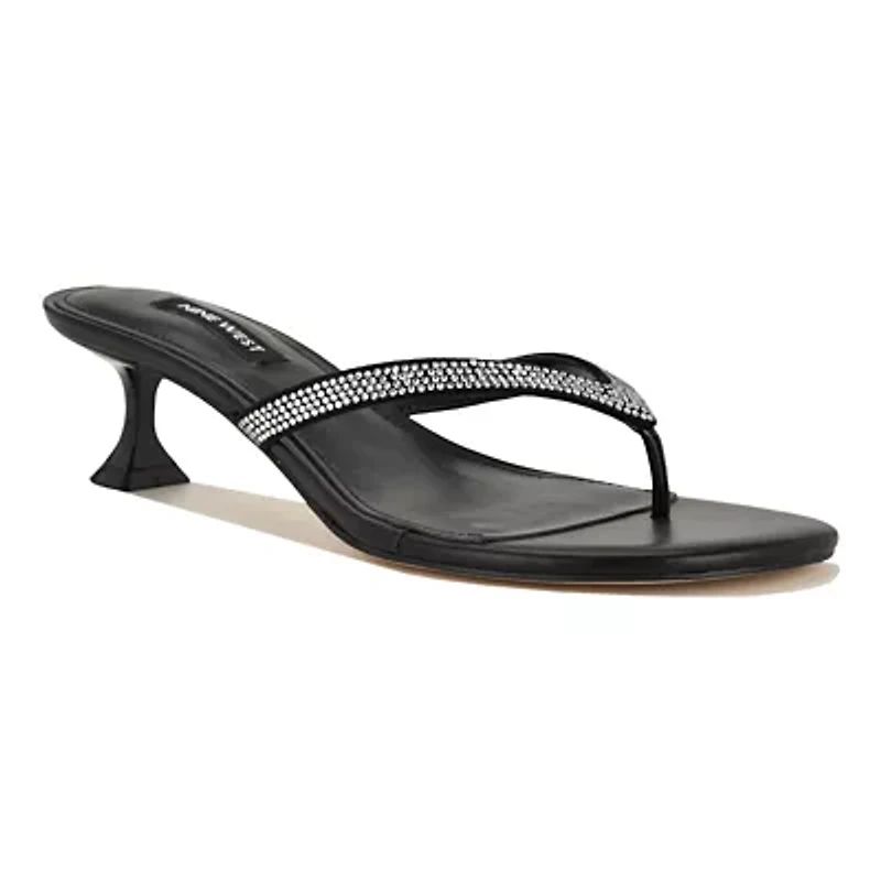 Cruiseh Slip-on Kitten Heel Dress Sandals
