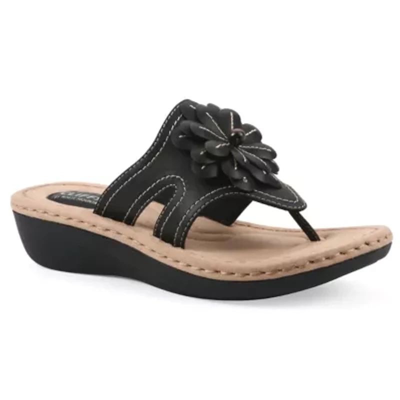 Cashlyn Floral Mini Wedge Sandal - Wide Width