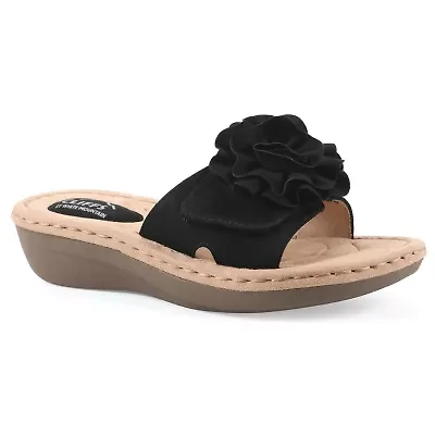 Casmyn Floral Mini Wedge Sandal - Wide Width