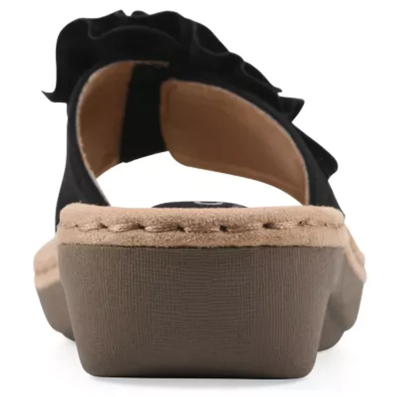 Casmyn Floral Mini Wedge Sandal - Wide Width