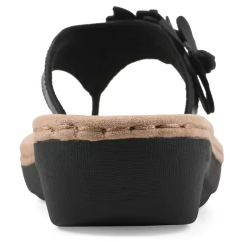 Cassilia Floral Mini Wedge Sandal - Wide Width