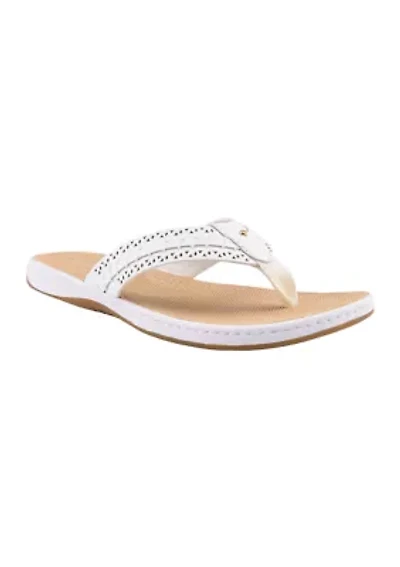 Seafish 3 Perforated Flip Flop Thong Sandals