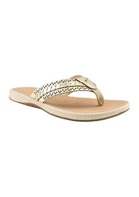 Seafish 3 Perforated Flip Flop Thong Sandals