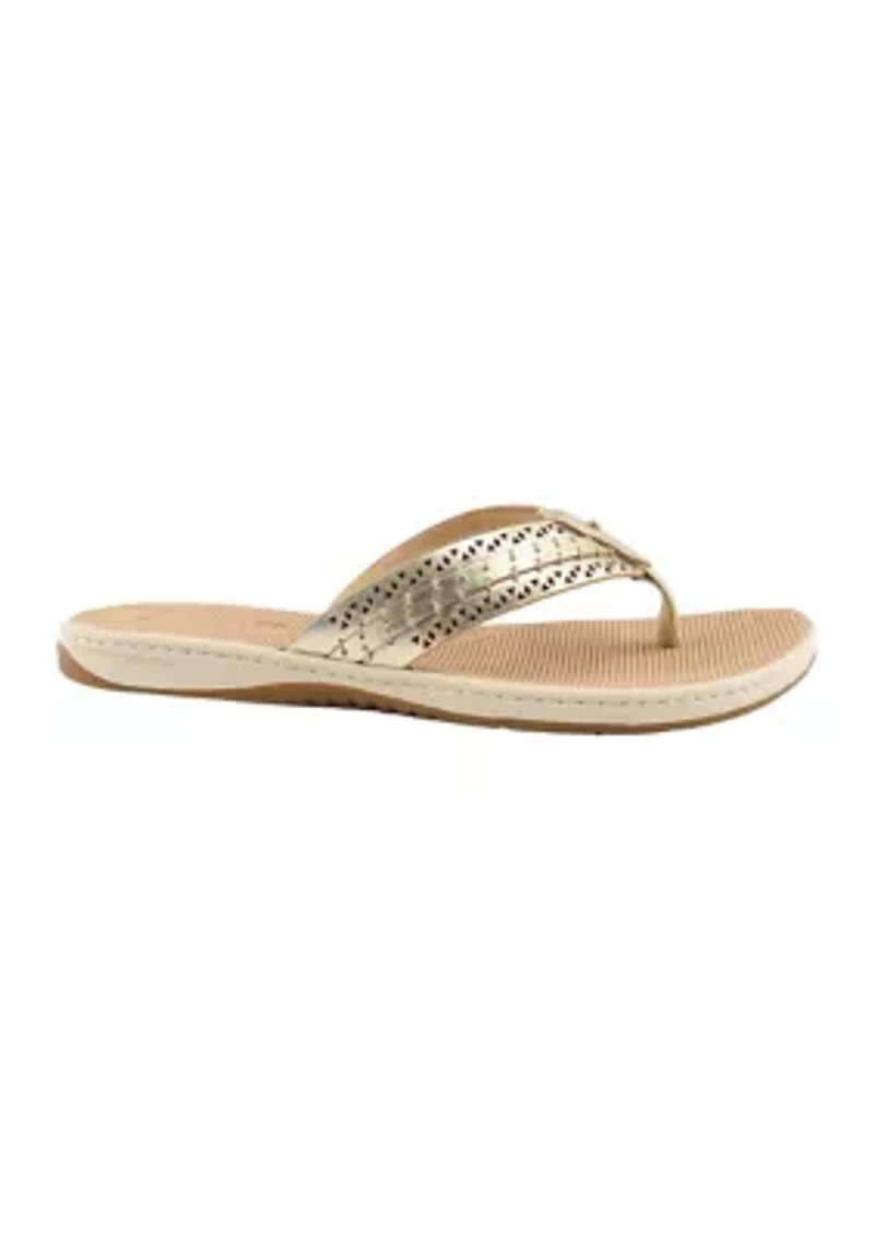 Seafish 3 Perforated Flip Flop Thong Sandals