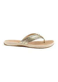 Seafish 3 Perforated Flip Flop Thong Sandals