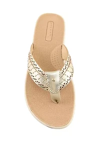 Seafish 3 Perforated Flip Flop Thong Sandals