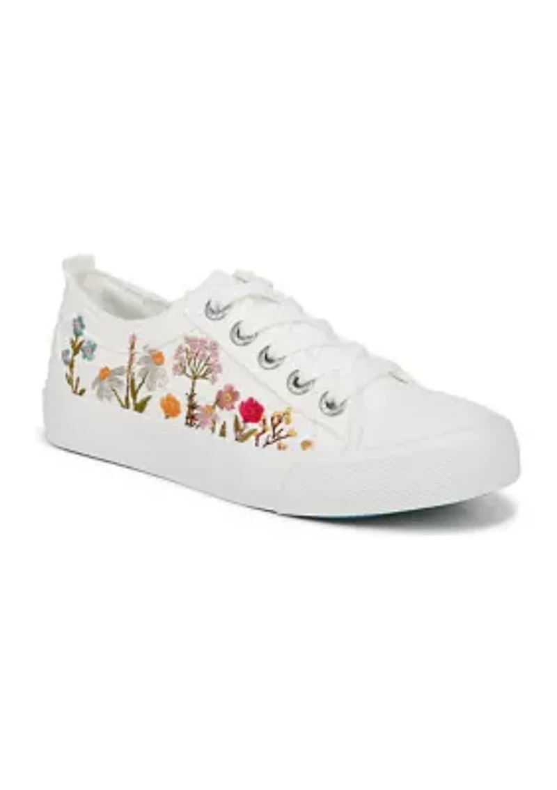 Lace Up Embroidered Sneakers