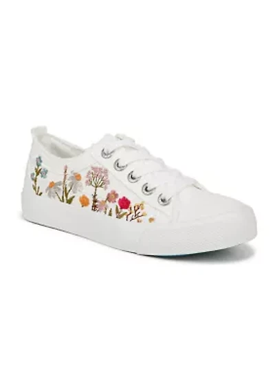 Lace Up Embroidered Sneakers