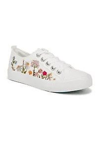 Lace Up Embroidered Sneakers