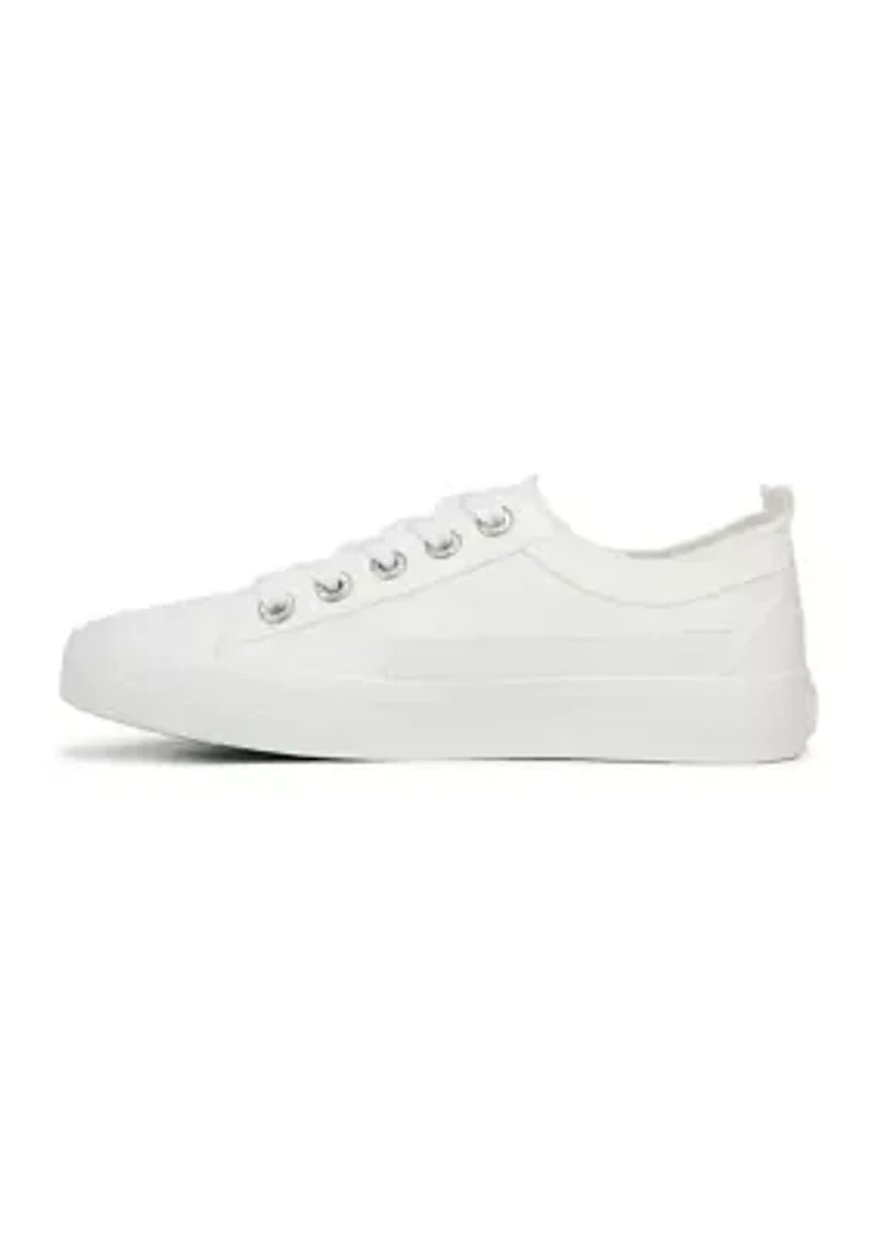 Lace Up Embroidered Sneakers