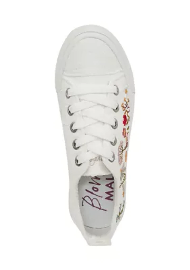 Lace Up Embroidered Sneakers