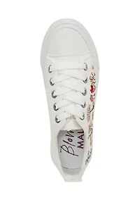 Lace Up Embroidered Sneakers