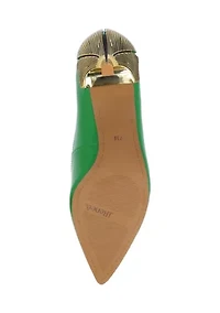 Tacy Gold Floral Heels