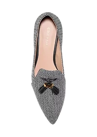 Vanya Herringbone Tassel Flats