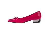 Dove, Metallic Heel & Buckle Flat