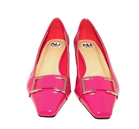 Dove, Metallic Heel & Buckle Flat