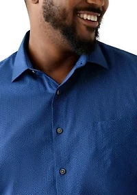 Big & Tall Wrinkle Free Printed Dress Shirt