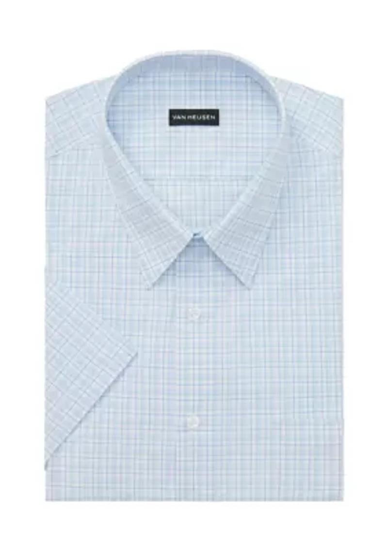 Men's Regular Fit Short Sleeve Dress Shirt