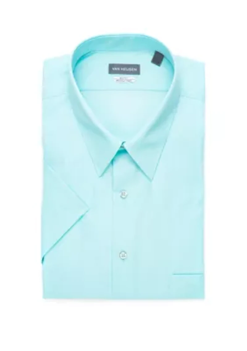 Big & Tall Short Sleeve Wrinkle-Free Poplin Dress Shirt