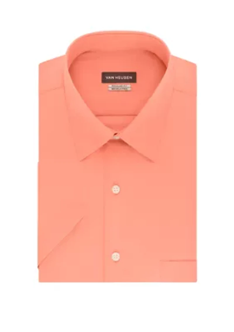 Big & Tall Short Sleeve Wrinkle-Free Poplin Dress Shirt