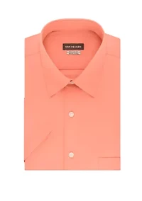 Big & Tall Short Sleeve Wrinkle-Free Poplin Dress Shirt