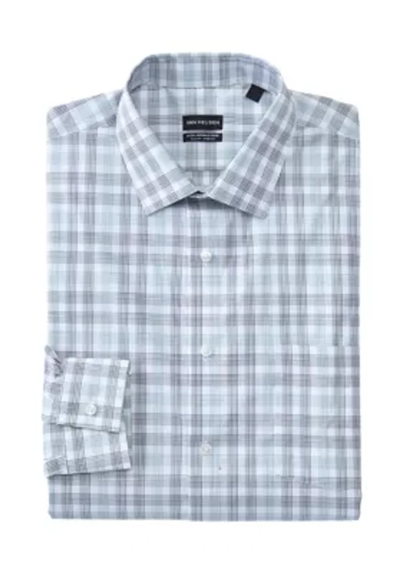 Men's Big Regular Fit Wrinkle Free Plaid Shirt