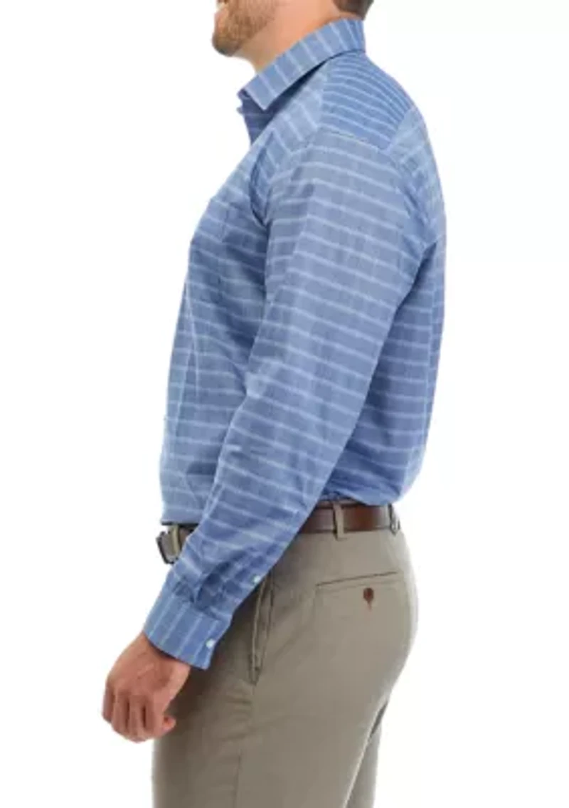 Men's Tall Regular Fit Wrinkle Free Plaid Shirt