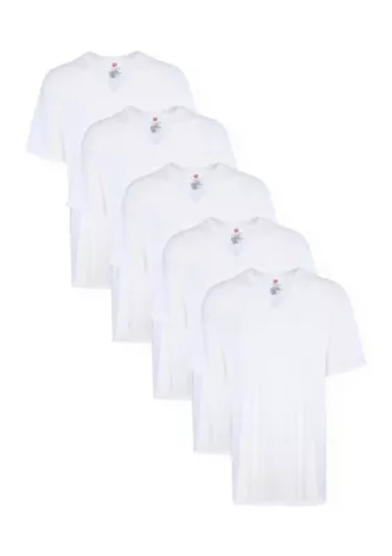 Hanes Men's 5-Pack Tall V-Neck Shirts