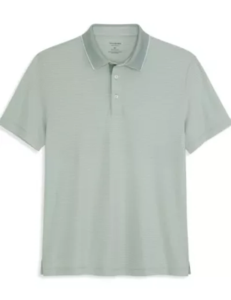 Birdseye Stripe Polo Short Sleeve Shirt