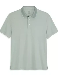 Birdseye Stripe Polo Short Sleeve Shirt