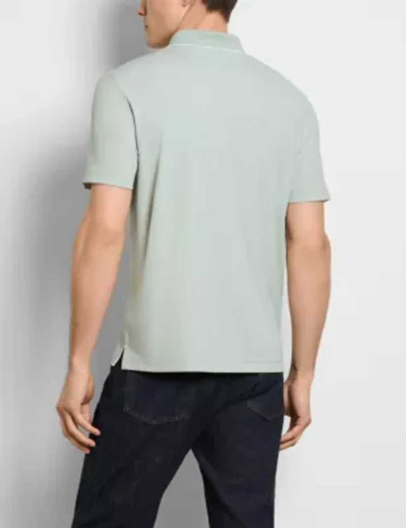 Birdseye Stripe Polo Short Sleeve Shirt