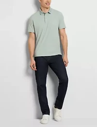 Birdseye Stripe Polo Short Sleeve Shirt
