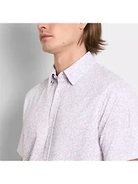 Pique Flower Button Up Top Shirt