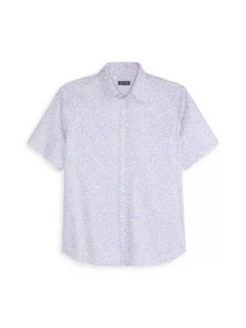 Pique Flower Button Up Top Shirt