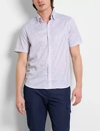 Pique Flower Button Up Top Shirt