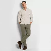 Straight Fit Cotton Fine Stripe  Pants