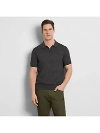 Smart Temp Marled Zip Polo