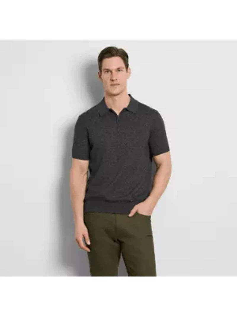 Smart Temp Marled Zip Polo