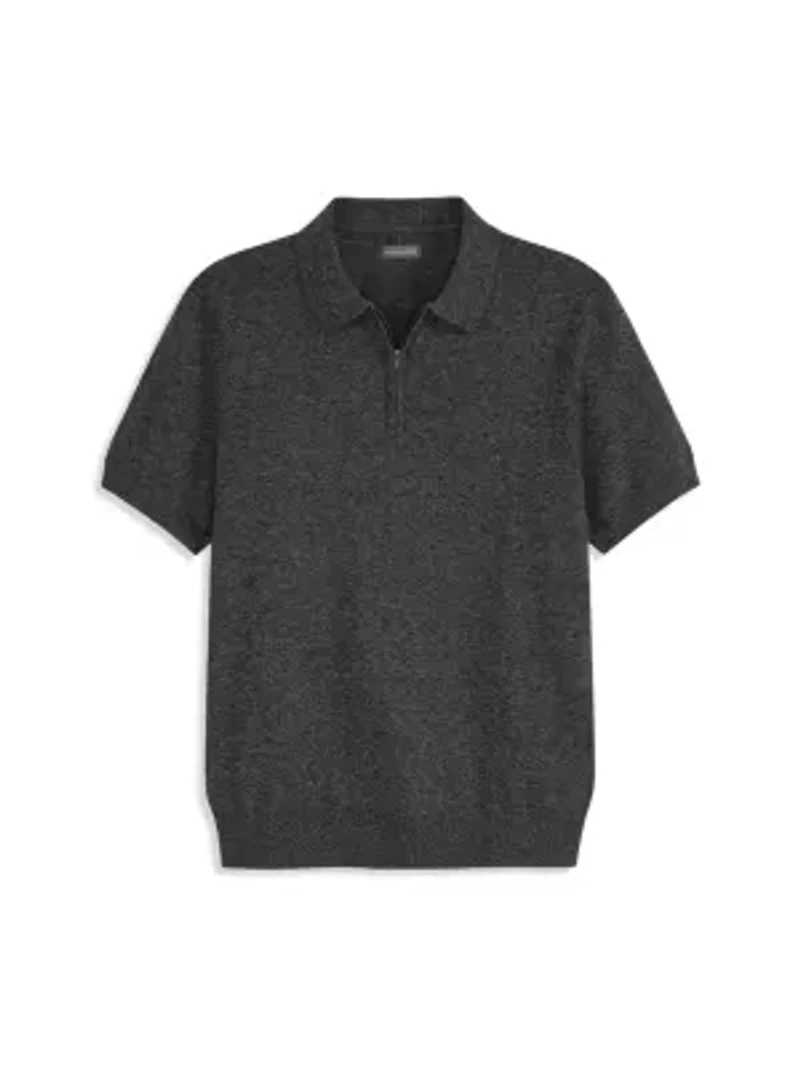 Smart Temp Marled Zip Polo