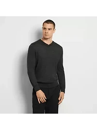 Essential End On Stripe LS V Neck Sweater