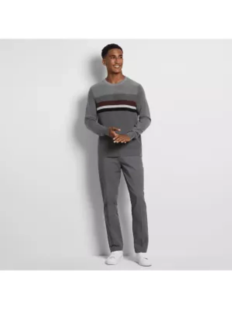 Essential LS Crew Neck Ski Stripe Sweater