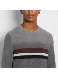 Essential LS Crew Neck Ski Stripe Sweater