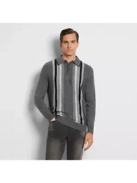 Essential LS Vertical Stripe Sweater Polo
