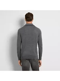 Essential LS Vertical Stripe Sweater Polo