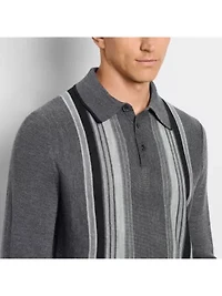 Essential LS Vertical Stripe Sweater Polo