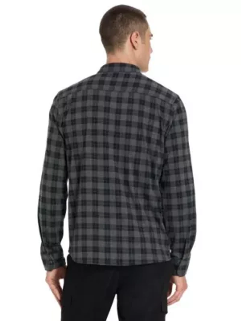 Performance Knit Coat Front Plaid