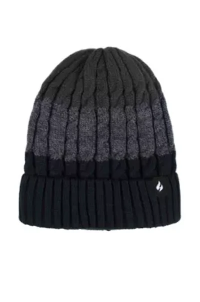 Mavis 3 Tone Cable Knit Hat w Turnover