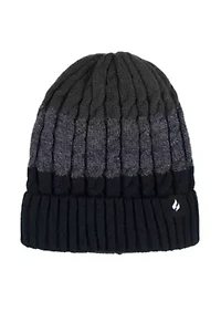Mavis 3 Tone Cable Knit Hat w Turnover